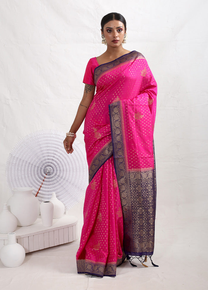 Pink Dupion Silk Saree With Blouse Piece - Indian Silk House Agencies