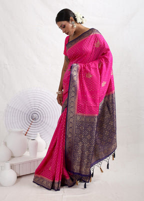 Pink Dupion Silk Saree With Blouse Piece - Indian Silk House Agencies