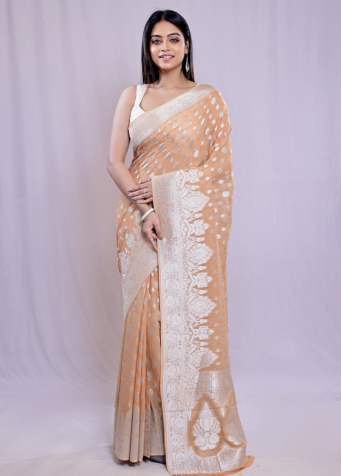 Orange Georgette Saree With Blouse Piece - Indian Silk House Agencies