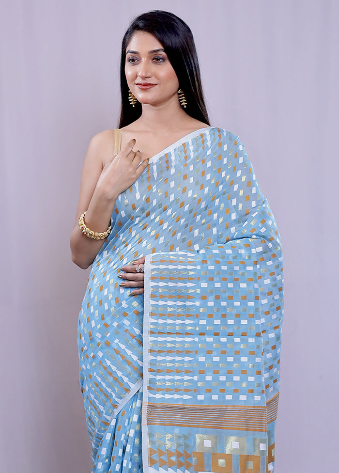 Multicolor Tant Jamdani Saree Without Blouse Piece - Indian Silk House Agencies