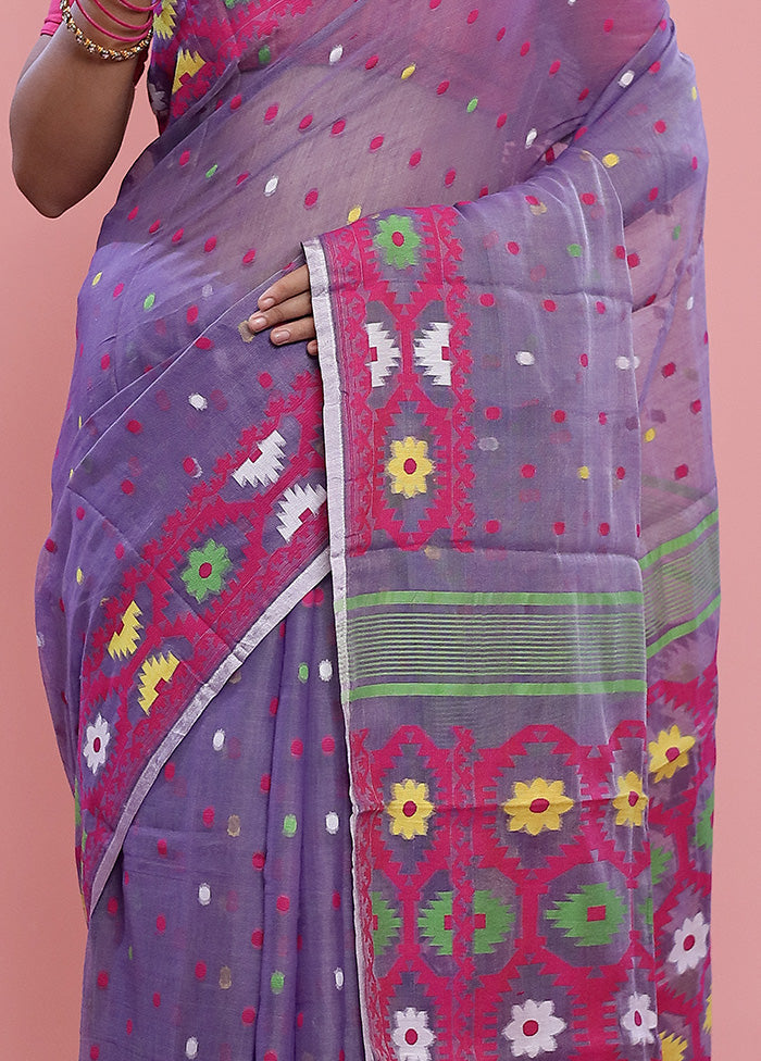 Purple Tant Cotton Saree Without Blouse Piece - Indian Silk House Agencies