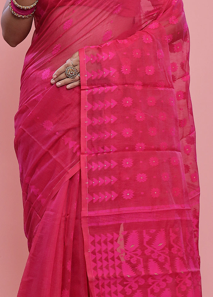 Pink Tant Cotton Saree Without Blouse Piece - Indian Silk House Agencies