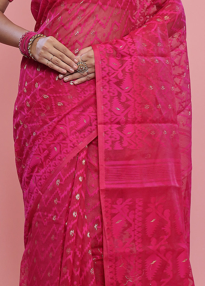 Pink Tant Cotton Saree Without Blouse Piece - Indian Silk House Agencies