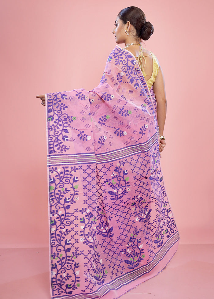 Pink Tant Cotton Saree Without Blouse Piece - Indian Silk House Agencies