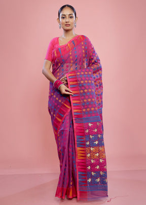 Purple Tant Cotton Saree Without Blouse Piece - Indian Silk House Agencies