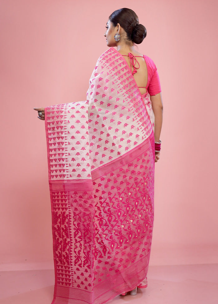 Cream Tant Cotton Saree Without Blouse Piece - Indian Silk House Agencies