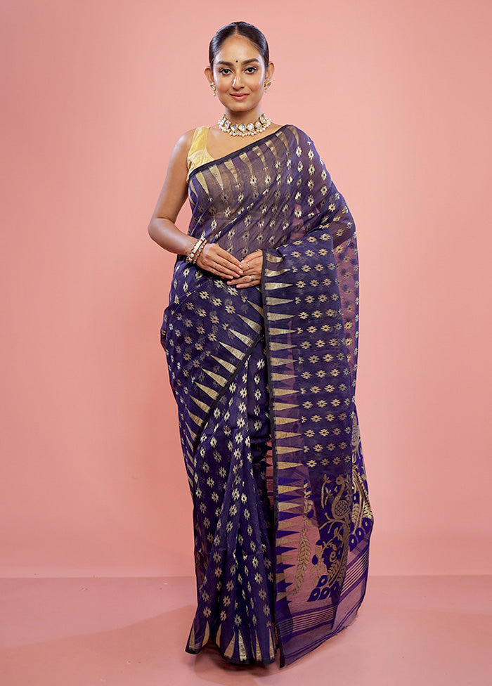 Purple Tant Cotton Saree Without Blouse Piece - Indian Silk House Agencies