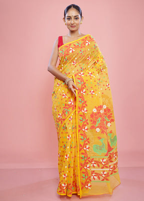 Yellow Tant Cotton Saree Without Blouse Piece - Indian Silk House Agencies