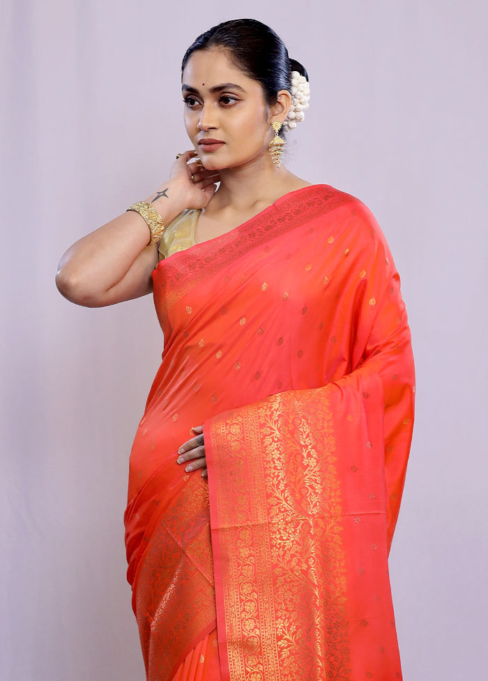 Pink Dupion Silk Saree With Blouse Piece - Indian Silk House Agencies