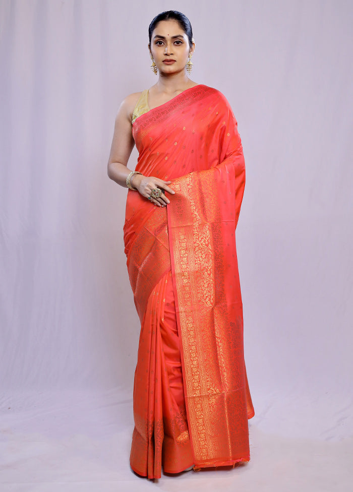 Pink Dupion Silk Saree With Blouse Piece - Indian Silk House Agencies