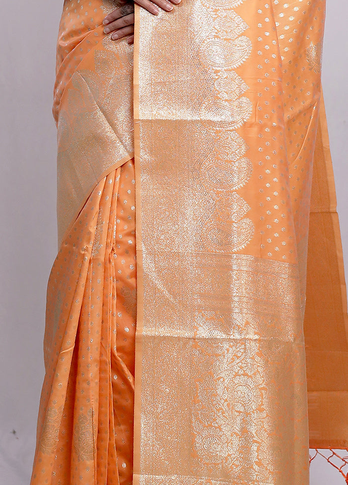Rust Dupion Silk Saree With Blouse Piece - Indian Silk House Agencies