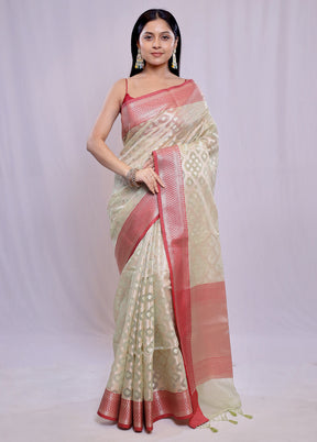 Multicolor Kora Silk Saree With Blouse Piece - Indian Silk House Agencies