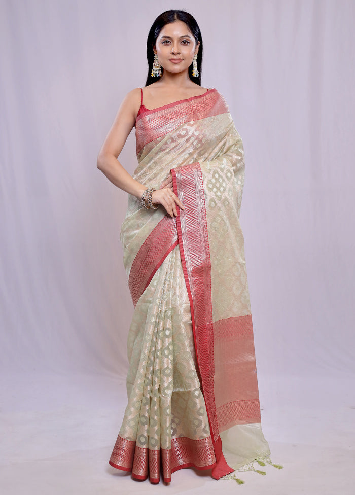 Multicolor Kora Silk Saree With Blouse Piece - Indian Silk House Agencies