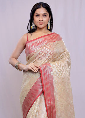 Multicolor Kora Silk Saree With Blouse Piece - Indian Silk House Agencies