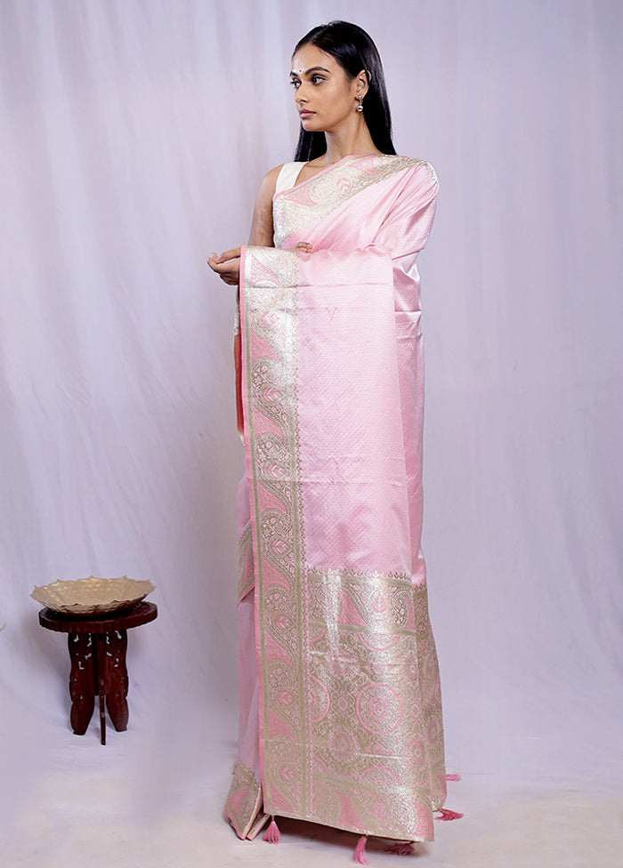 Pink Dupion Silk Saree With Blouse Piece - Indian Silk House Agencies