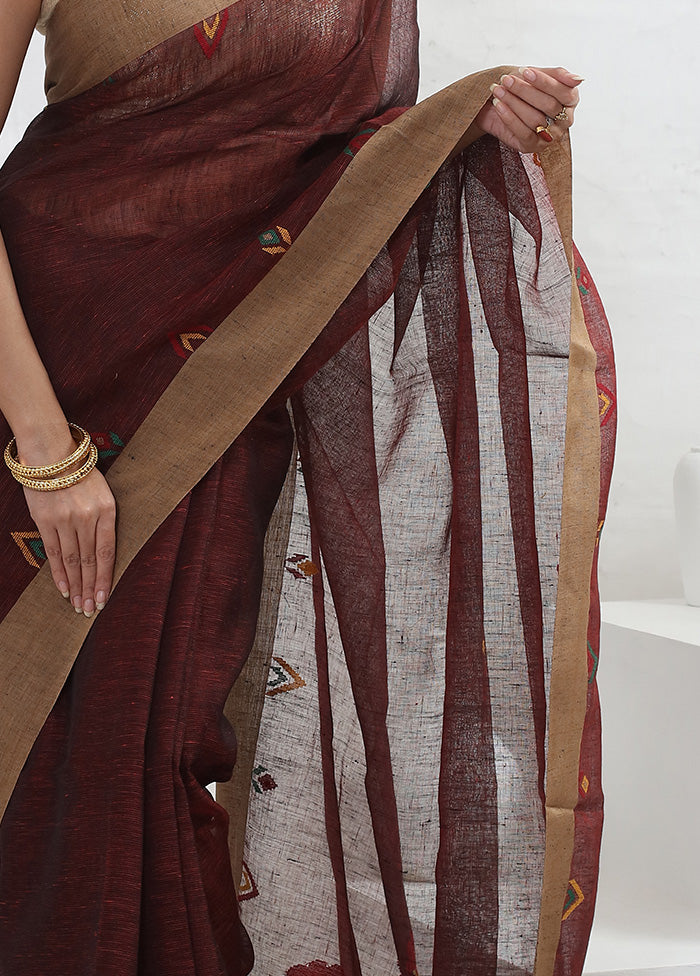 Maroon Matka Pure Silk Saree With Blouse Piece - Indian Silk House Agencies
