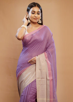 Purple Matka Silk Saree With Blouse Piece - Indian Silk House Agencies