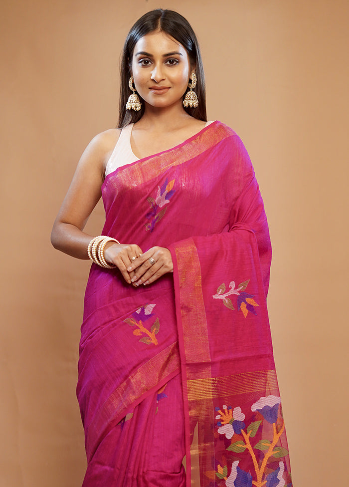 Pink Matka Pure Silk Saree With Blouse Piece - Indian Silk House Agencies