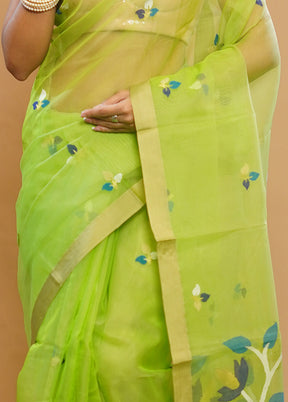 Green Matka Pure Silk Saree With Blouse Piece - Indian Silk House Agencies