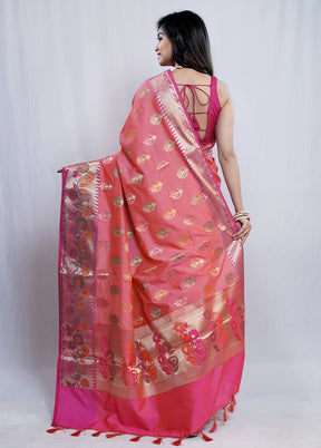 Multicolor Dupion Silk Saree With Blouse Piece - Indian Silk House Agencies