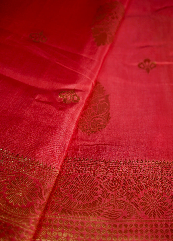 Pink Dupion Silk Saree With Blouse Piece - Indian Silk House Agencies