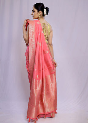 Pink Dupion Silk Saree With Blouse Piece - Indian Silk House Agencies