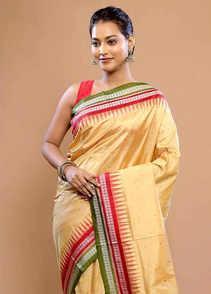 Yellow Pure Ikkat Cotton Saree With Blouse Piece - Indian Silk House Agencies