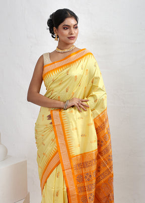 Yellow Bomkai Pure Silk Saree With Blouse Piece - Indian Silk House Agencies