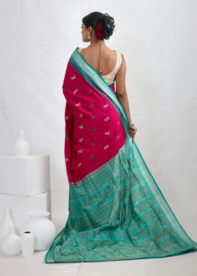 Pink Bomkai Pure Silk Saree With Blouse Piece - Indian Silk House Agencies