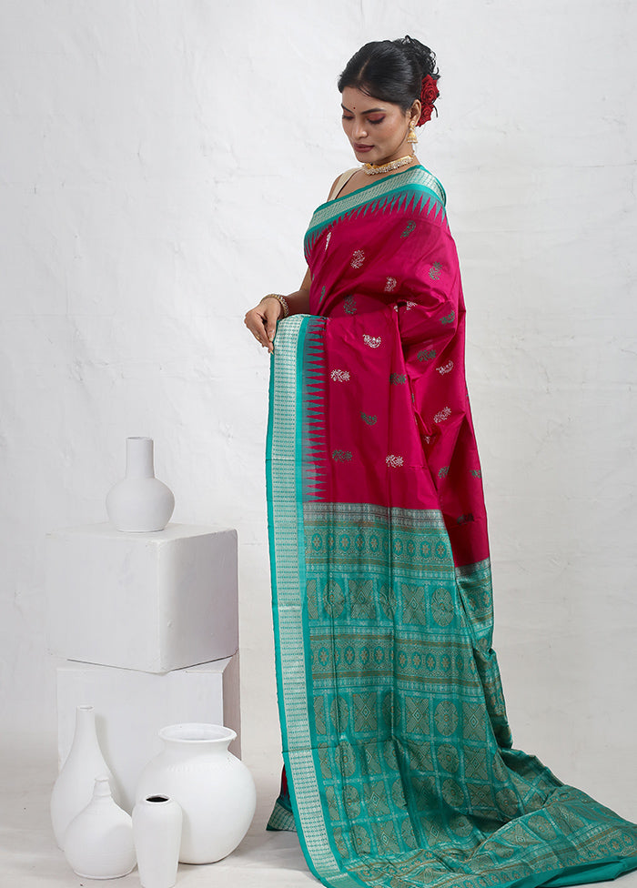 Pink Bomkai Pure Silk Saree With Blouse Piece - Indian Silk House Agencies