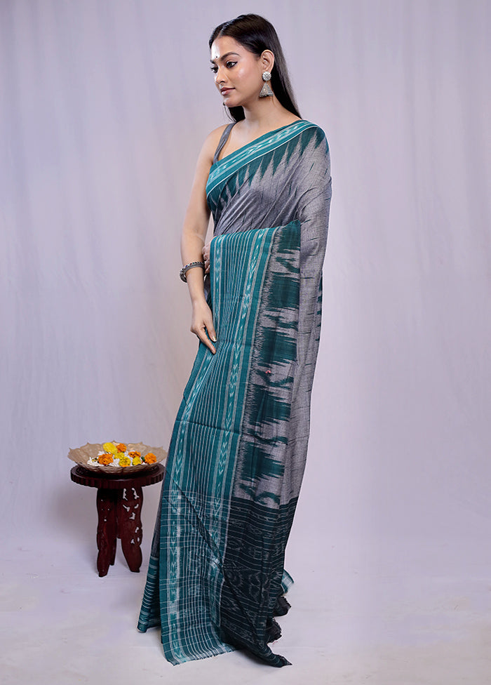 Grey Bomkai Silk Saree Without Blouse Piece - Indian Silk House Agencies