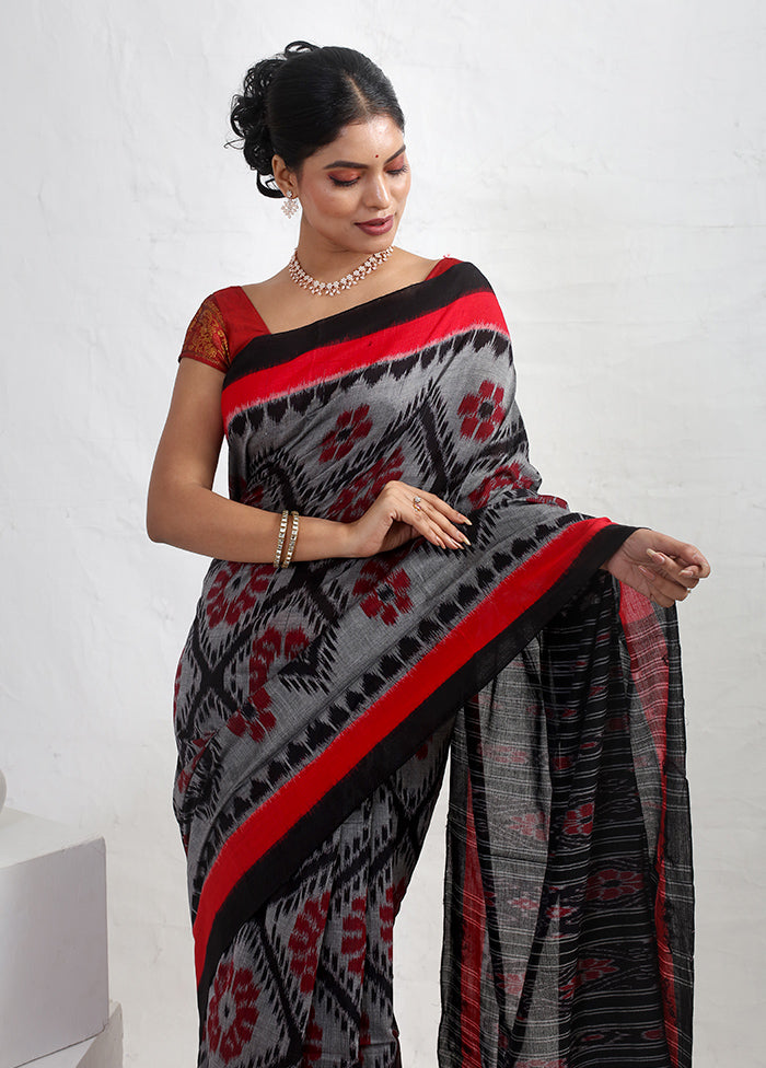 Grey Bomkai Silk Saree Without Blouse Piece - Indian Silk House Agencies