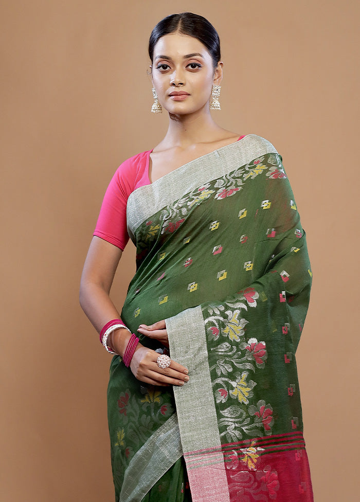 Green Matka Silk Saree With Blouse Piece - Indian Silk House Agencies