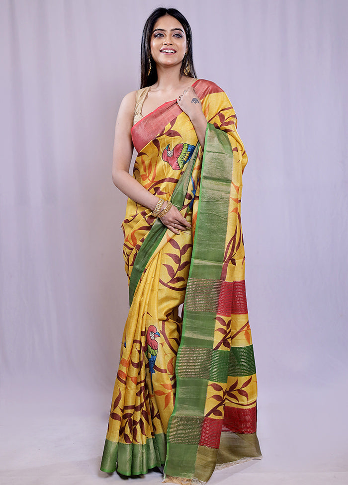 Multicolor Tussar Silk Saree With Blouse Piece - Indian Silk House Agencies