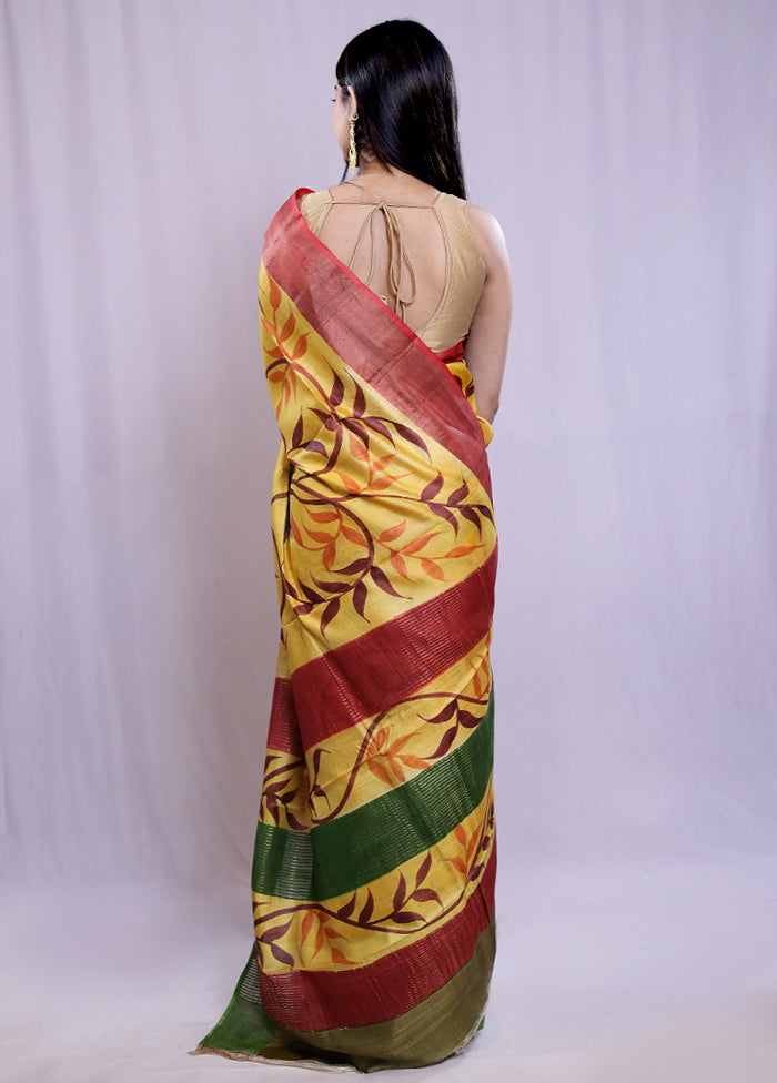 Multicolor Tussar Silk Saree With Blouse Piece - Indian Silk House Agencies