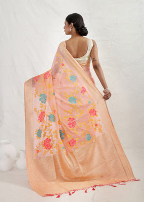 Pink Dupion Silk Saree With Blouse Piece - Indian Silk House Agencies