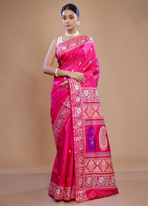 Pink Pure Swarnachuri Silk Saree With Blouse Piece - Indian Silk House Agencies