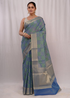 Green Kora Silk Saree With Blouse Piece - Indian Silk House Agencies