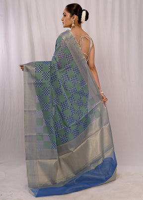 Green Kora Silk Saree With Blouse Piece - Indian Silk House Agencies