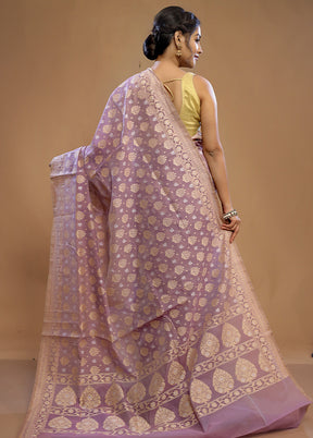 Purple Pure Cotton Saree With Blouse Piece - Indian Silk House Agencies