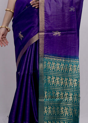 Multicolor Tussar Pure Silk Saree With Blouse Piece - Indian Silk House Agencies