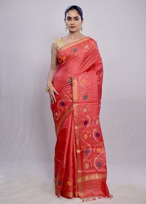 Multicolor Tussar Pure Silk Saree With Blouse Piece - Indian Silk House Agencies