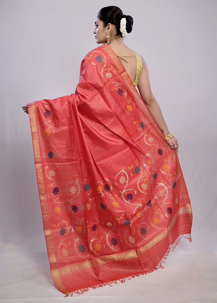 Multicolor Tussar Pure Silk Saree With Blouse Piece - Indian Silk House Agencies