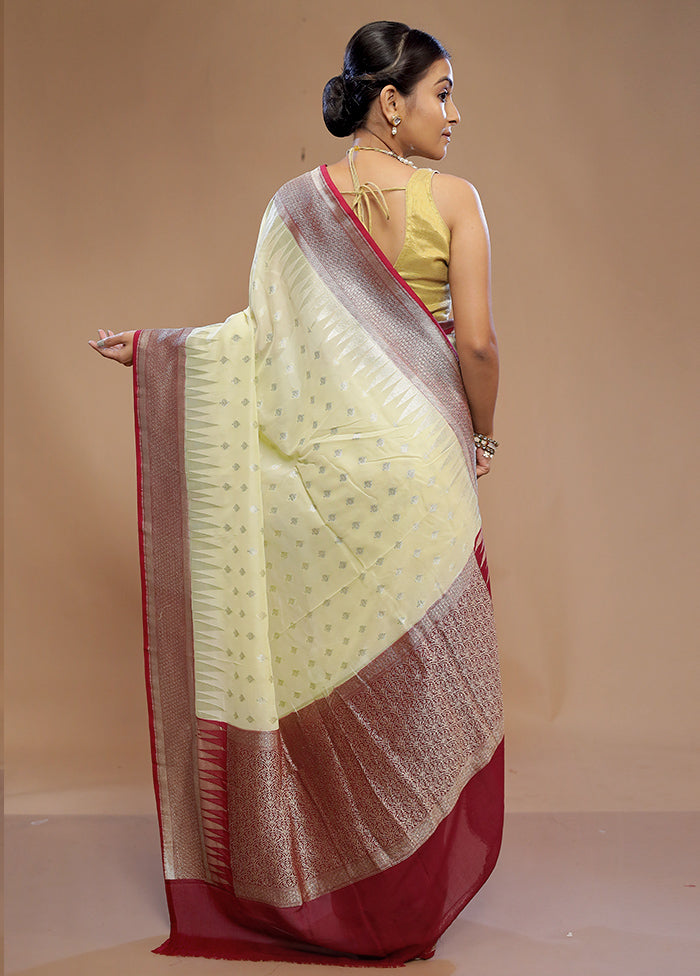 Yellow Kora Silk Saree With Blouse Piece - Indian Silk House Agencies