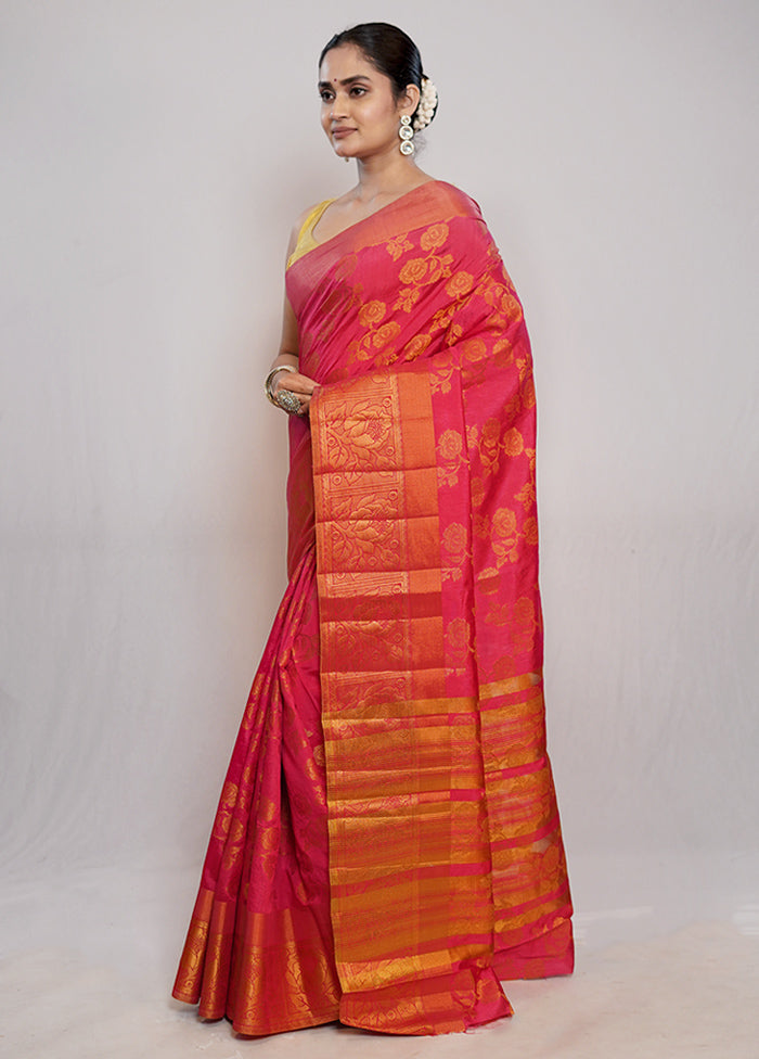 Pink Dupion Silk Saree With Blouse Piece - Indian Silk House Agencies