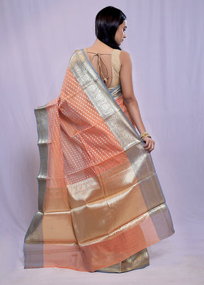 Rust Cotton Saree With Blouse Piece - Indian Silk House Agencies