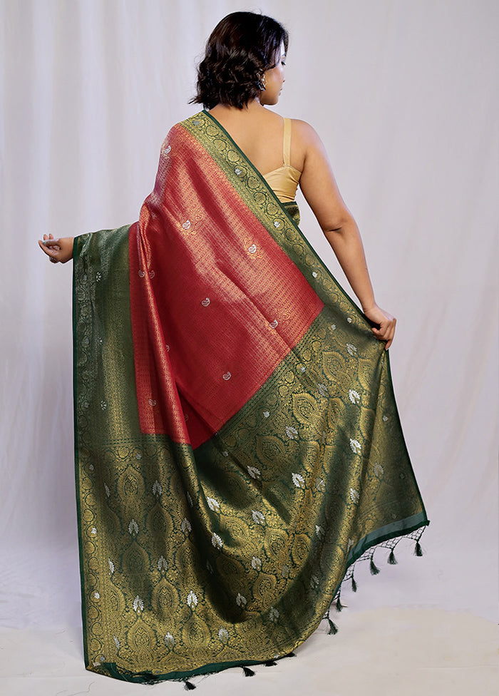 Pink Dupion Silk Saree With Blouse Piece - Indian Silk House Agencies