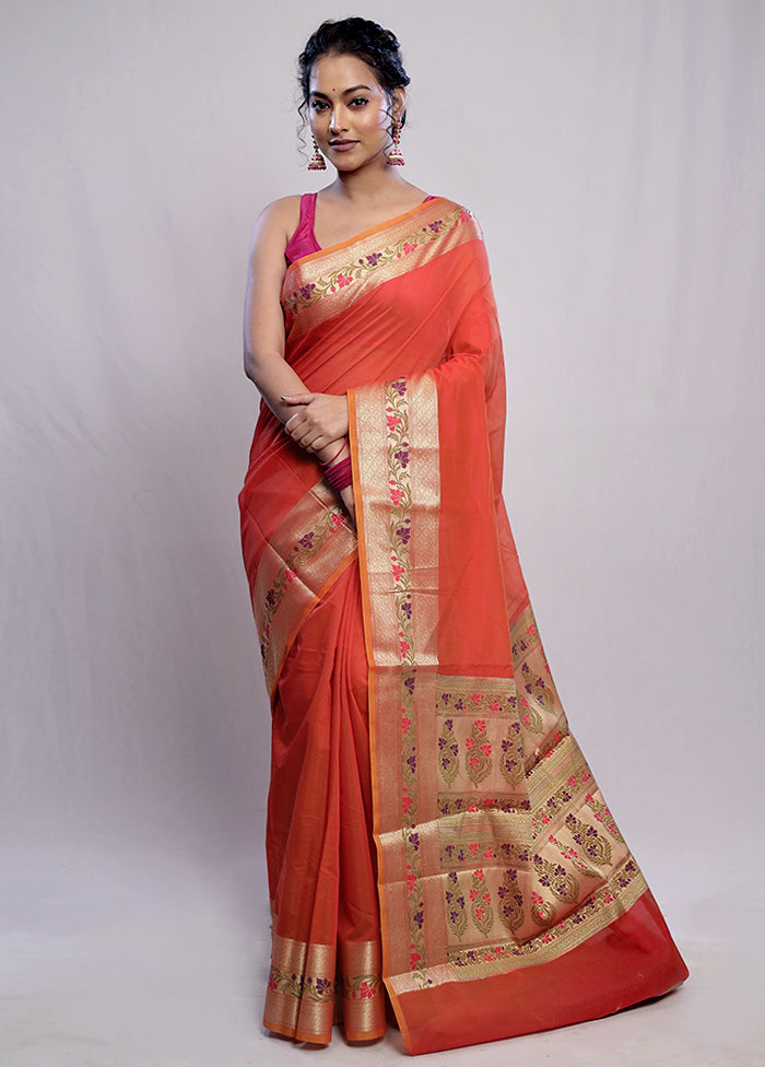 Pink Cotton Saree With Blouse Piece - Indian Silk House Agencies