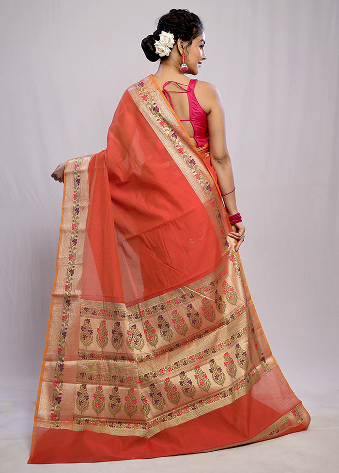 Pink Cotton Saree With Blouse Piece - Indian Silk House Agencies