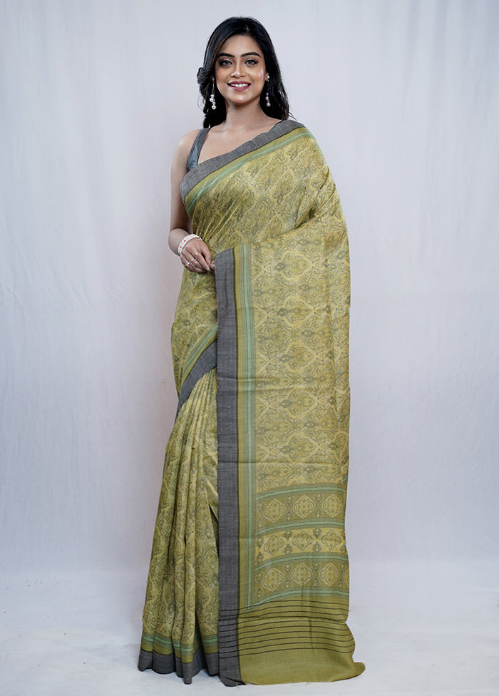 Green Tussar Silk Saree With Blouse Piece - Indian Silk House Agencies